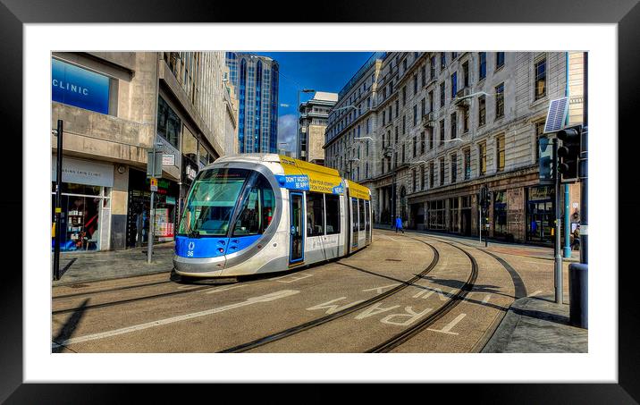 'Birmingham's Electric Pulse: Ubos 3 Tram' Framed Mounted Print by Catchavista 