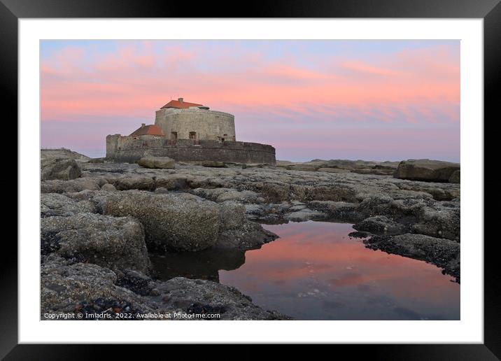 Sunset at Fort Vauban, Opal Coast, France Framed Mounted Print by Imladris 