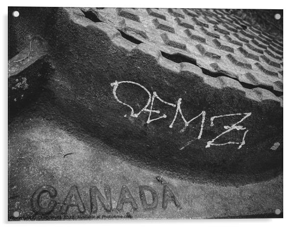 Graffiti on a manhole  Acrylic by Craig Weltz