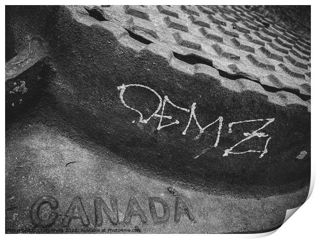 Graffiti on a manhole  Print by Craig Weltz