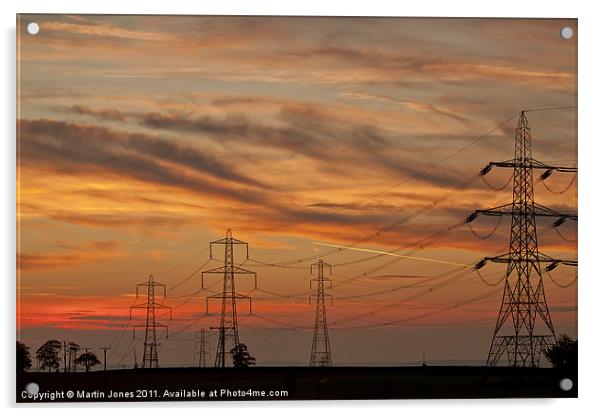 Megawatt Alley Pylon Sunset Acrylic by K7 Photography