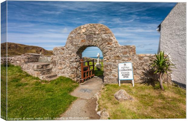 Gateway to St Padrig's Church, Llanbadrig, Anglesey, Wales Canvas Print by Kevin Hellon