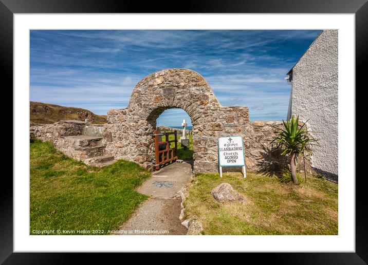 Gateway to St Padrig's Church, Llanbadrig, Anglesey, Wales Framed Mounted Print by Kevin Hellon
