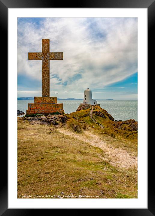 Cross and Tyw Mawr Lighthouse, Framed Mounted Print by Kevin Hellon