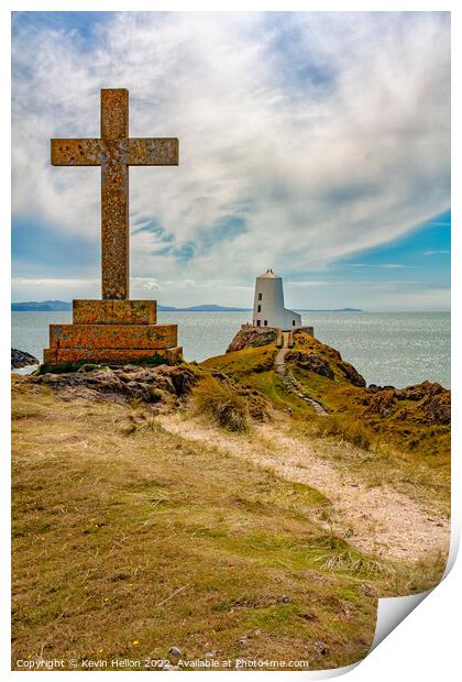 Cross and Tyw Mawr Lighthouse, Print by Kevin Hellon