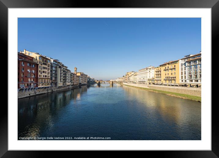 the Arno river in Florence, Italy Framed Mounted Print by Sergio Delle Vedove