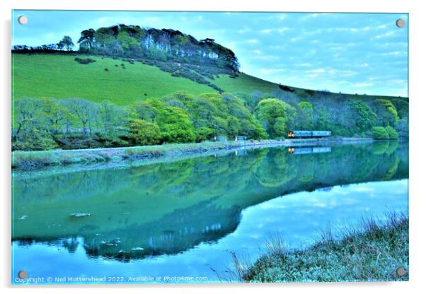 Looe's Nearly Home Trees. Acrylic by Neil Mottershead