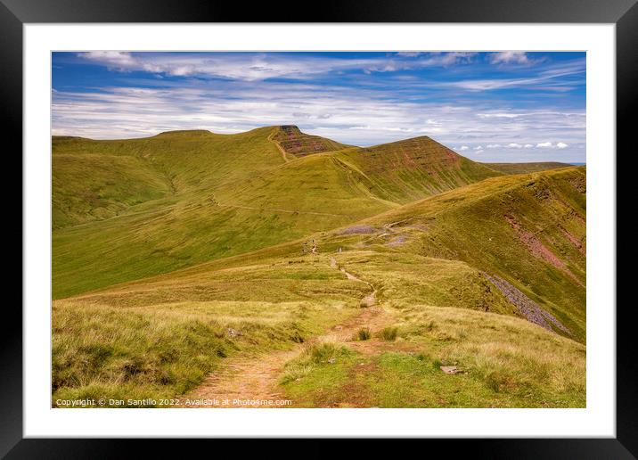 Corn Du, Pen y Fan and Cribyn, Brecon Beacons Framed Mounted Print by Dan Santillo