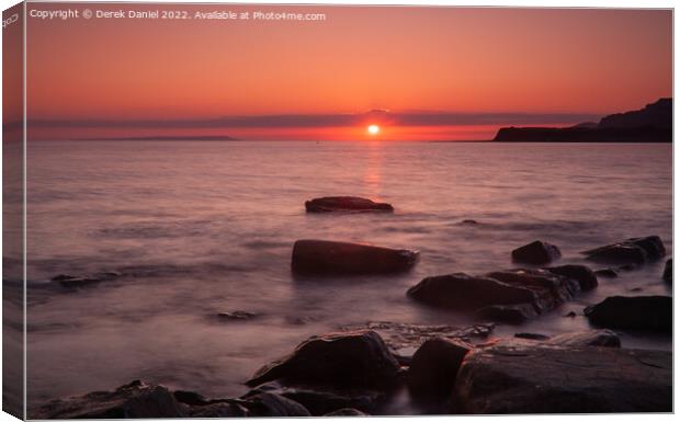 Kimmeridge Sunset Canvas Print by Derek Daniel