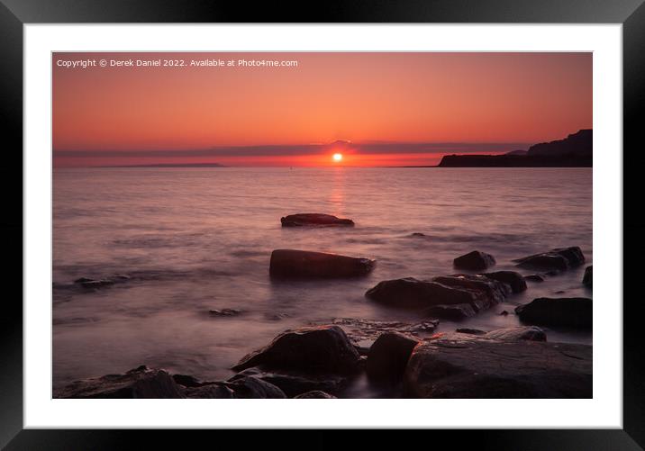 Kimmeridge Sunset Framed Mounted Print by Derek Daniel