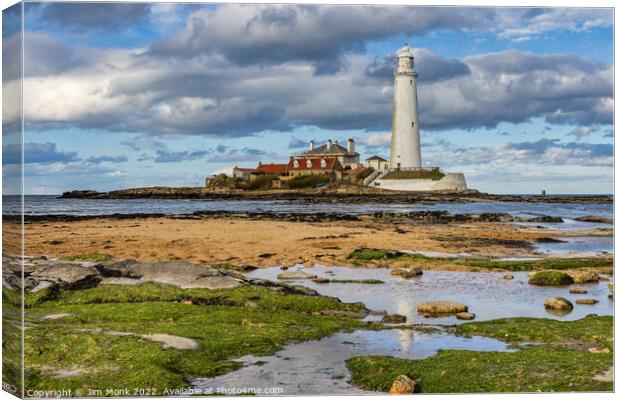 St Mary's Lighthouse, Whitley Bay Canvas Print by Jim Monk