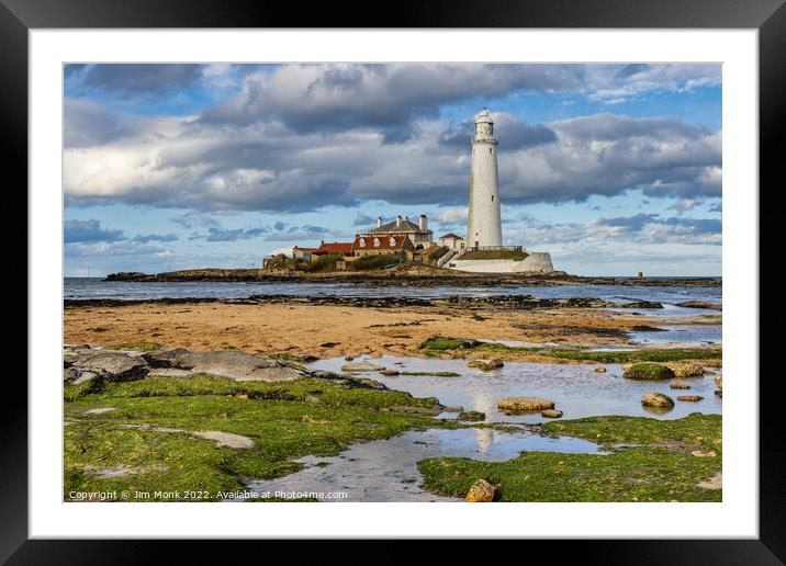 St Mary's Lighthouse, Whitley Bay Framed Mounted Print by Jim Monk