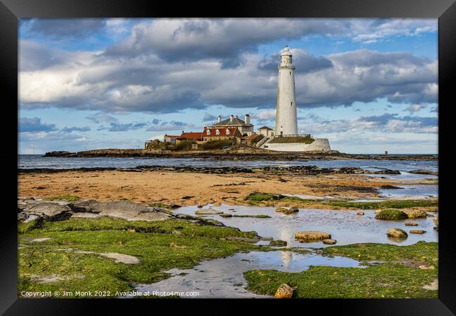 St Mary's Lighthouse, Whitley Bay Framed Print by Jim Monk