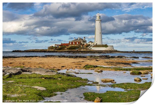 St Mary's Lighthouse, Whitley Bay Print by Jim Monk