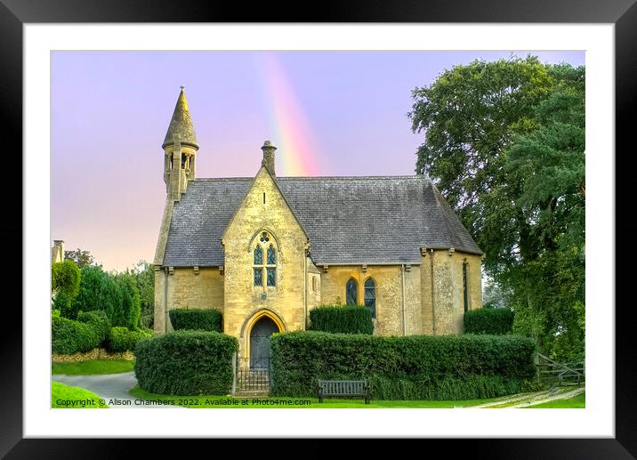 Broad Campden Church, The Cotswolds  Framed Mounted Print by Alison Chambers