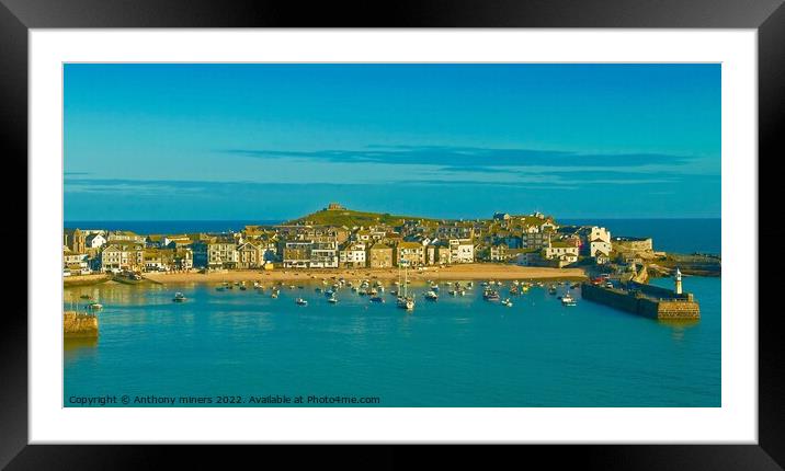 St.Ives Harbour Cornwall  Framed Mounted Print by Anthony miners