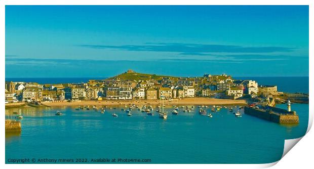 St.Ives Harbour Cornwall  Print by Anthony miners