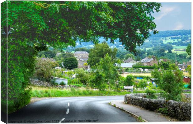 Road To Youlgreave, Peak District  Canvas Print by Alison Chambers