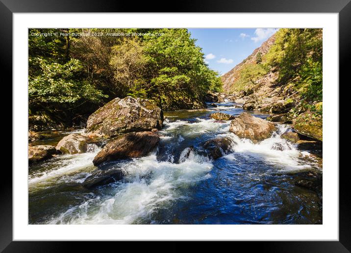 Afon Glaslyn River in Aberglaslyn Pass Snowdonia Framed Mounted Print by Pearl Bucknall