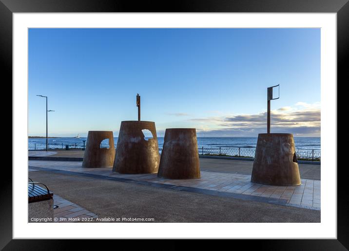 Sandcastle sculpture in Whitley Bay Framed Mounted Print by Jim Monk
