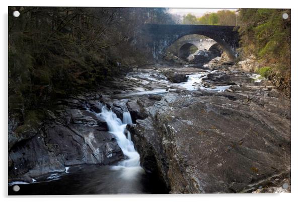 Waterfalls of Invermoriston Acrylic by Leighton Collins