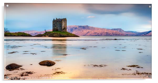 Castle Stalker, Scotland Acrylic by Jim Monk