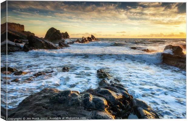 Bude Sunset, Cornwall Canvas Print by Jim Monk