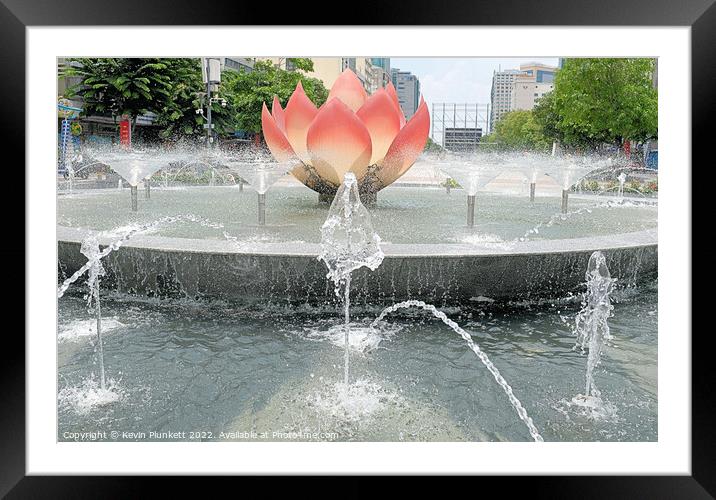 Water Fountain Nguyen Hue. Ho Chi Minh Vietnam  Framed Mounted Print by Kevin Plunkett