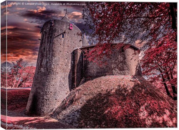 Enchantment of the Vermilion Castel Coch Canvas Print by Lee Kershaw