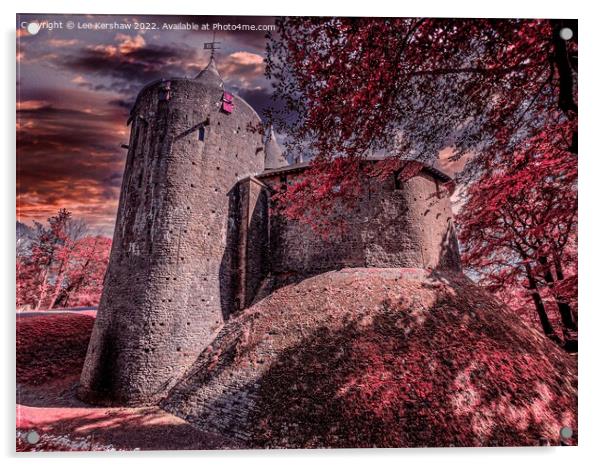 Enchantment of the Vermilion Castel Coch Acrylic by Lee Kershaw
