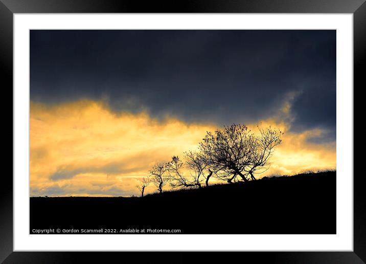 Sunset over the wild Bodmin Moor in Cornwall. Framed Mounted Print by Gordon Scammell