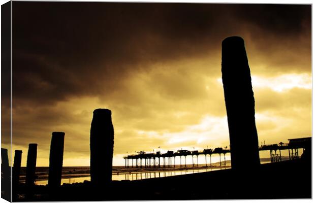 Serene Sunset on Teignmouth Pier Canvas Print by Andy Evans Photos