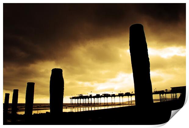 Serene Sunset on Teignmouth Pier Print by Andy Evans Photos