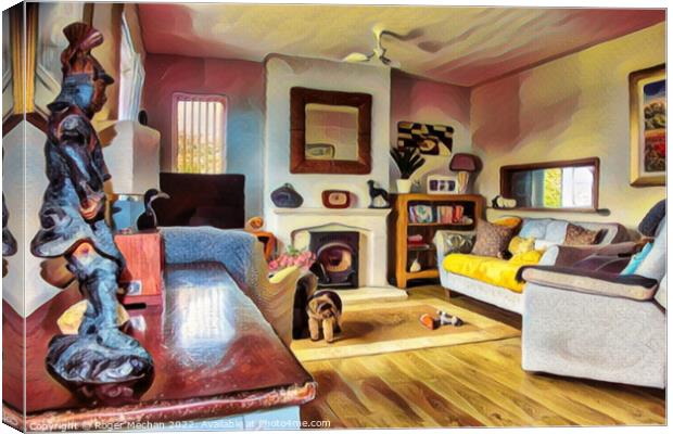 Vibrant Pop-Art living room Canvas Print by Roger Mechan