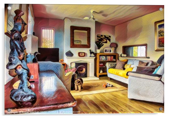 Vibrant Pop-Art living room Acrylic by Roger Mechan