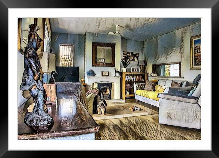 Cozy Living Room Retreat Framed Mounted Print by Roger Mechan