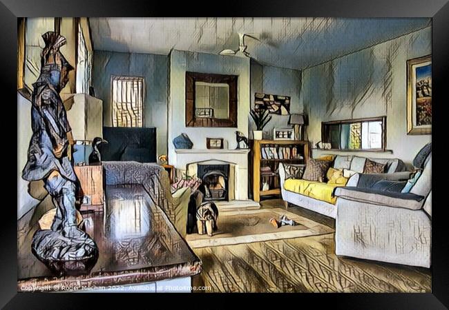Cozy Living Room Retreat Framed Print by Roger Mechan