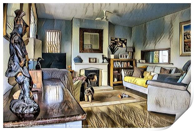 Cozy Living Room Retreat Print by Roger Mechan