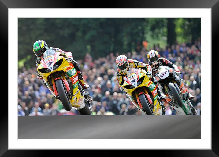Tommy Hill, Michael Laverty, Shane Brne at Cadwell Framed Mounted Print by SEAN RAMSELL
