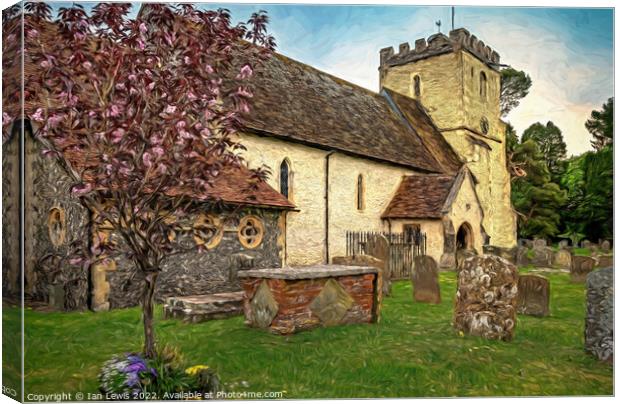 The Village Church: a Digital Painting Canvas Print by Ian Lewis