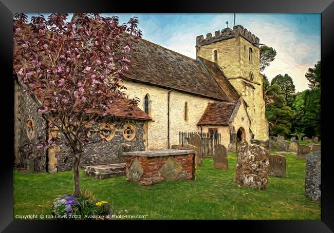 The Village Church: a Digital Painting Framed Print by Ian Lewis