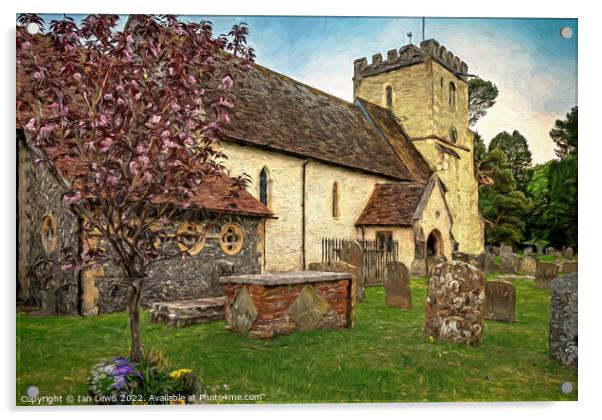 The Village Church: a Digital Painting Acrylic by Ian Lewis