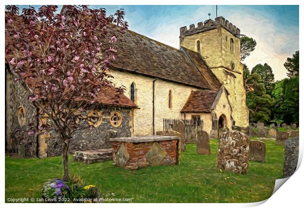 The Village Church: a Digital Painting Print by Ian Lewis