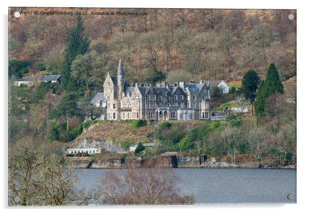 Loch Awe Hotel Acrylic by rawshutterbug 