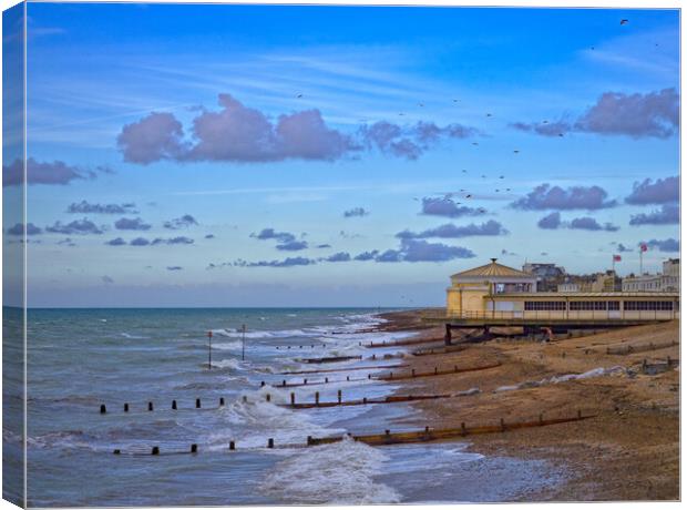 Worthing Clouds Sussex Canvas Print by Clive Eariss
