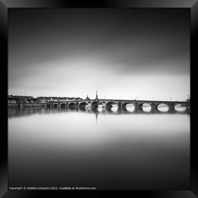 Jacques Gabriel bridge, Loire river. Blois, France Framed Print by Stefano Orazzini