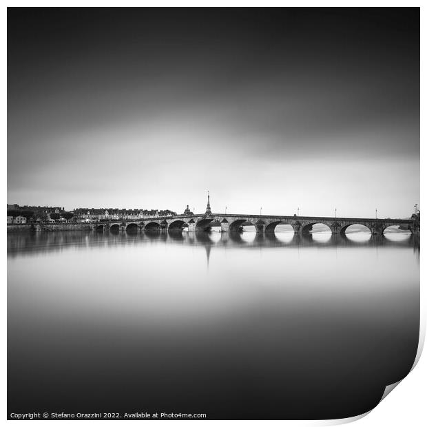 Jacques Gabriel bridge, Loire river. Blois, France Print by Stefano Orazzini