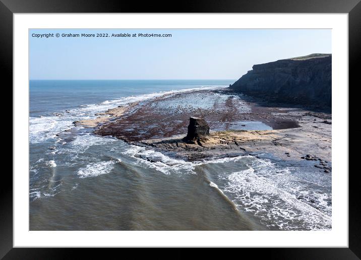Black Nab Whitby from out to sea Framed Mounted Print by Graham Moore