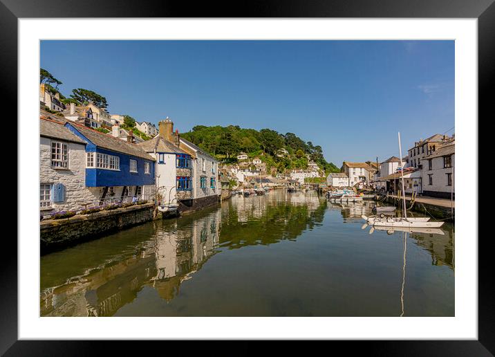 Polperro Inner Harbour - Cornwall Framed Mounted Print by Malcolm McHugh