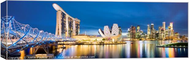 Singapore skyline panorama  Canvas Print by Justin Foulkes